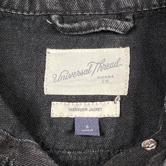 Universal Thread Freeborn Denim Jacket, Black, Small - Picture 8 of 9